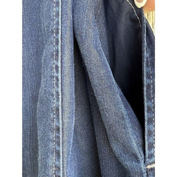 White House Black Market Womens 4 Denim Button Closure Dress cowgirl western - Picture 11 of 14